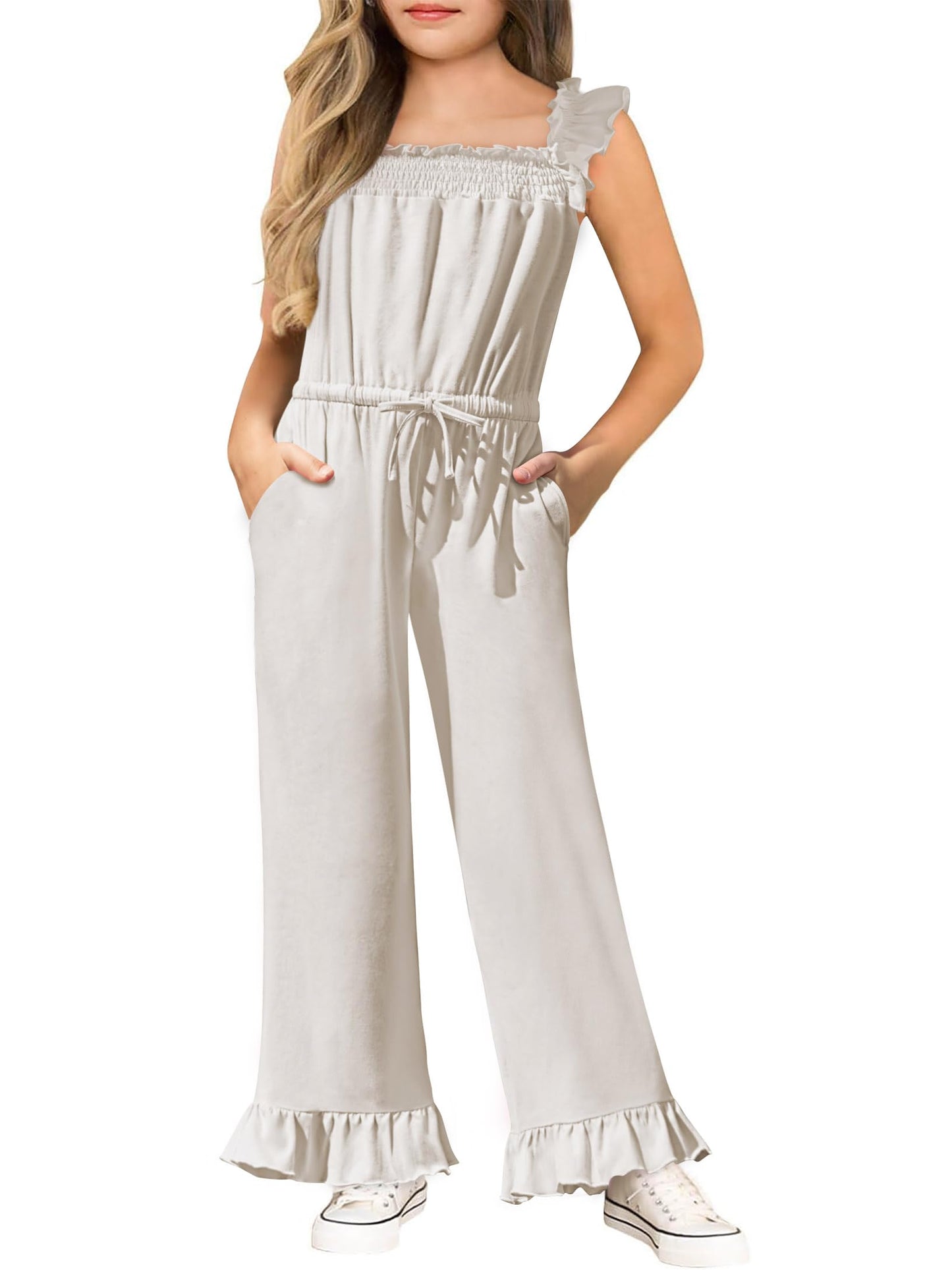 Yousify Girls Ruffle Sleeve Jumpsuit