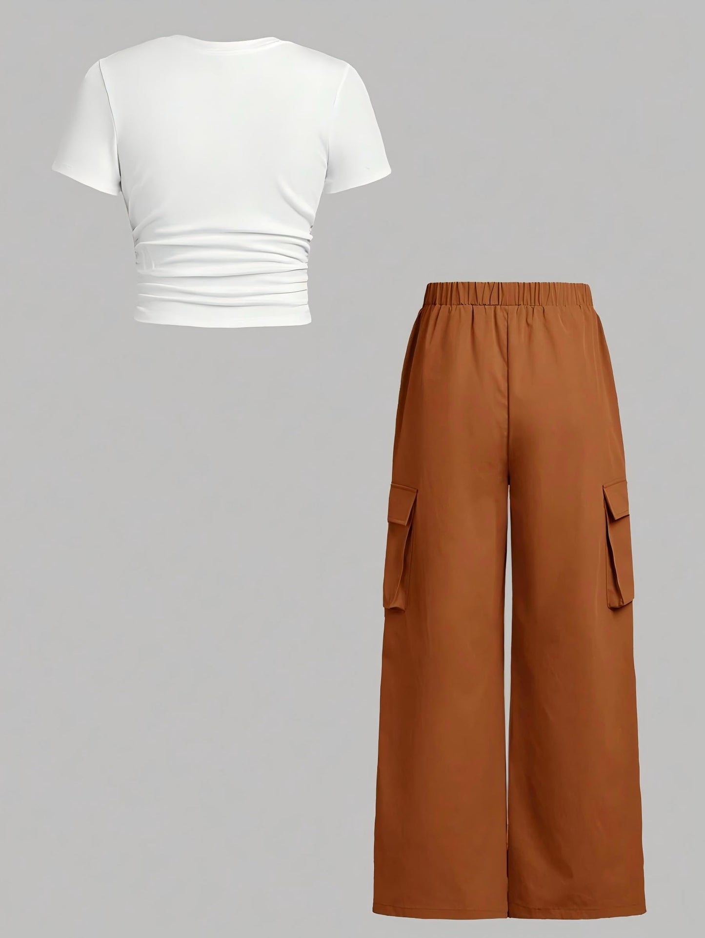 Tween Girls' 2-Piece Long Sleeve Top & Cargo Pants Set
