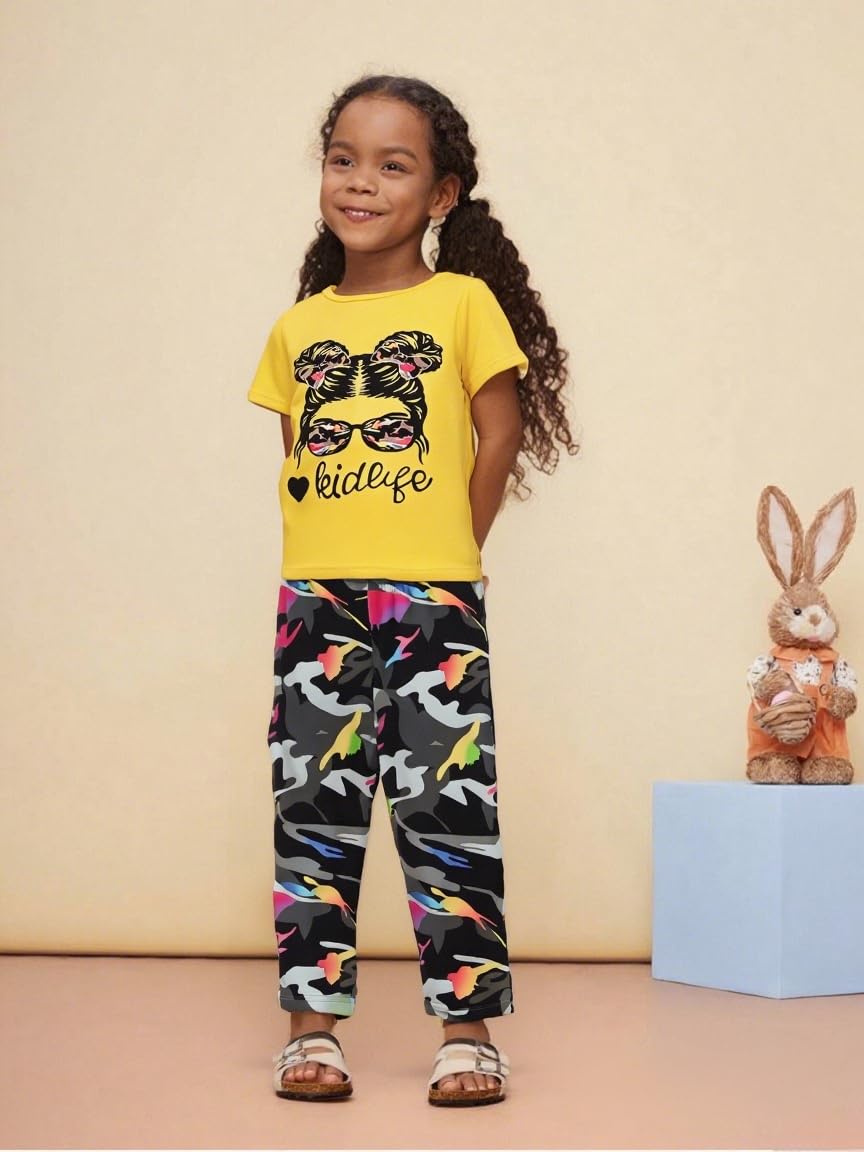 Toddler Girls' 2-Piece Top & Camo Pants Set