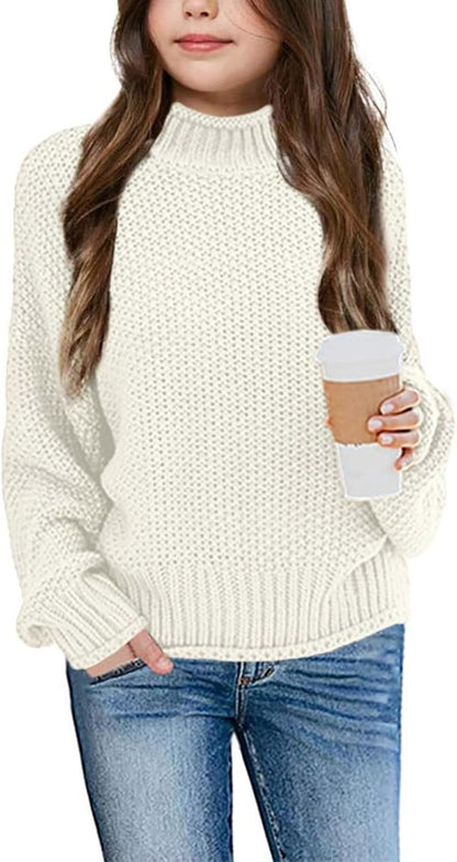 Imily Bela Girls' Turtleneck Batwing Sweater