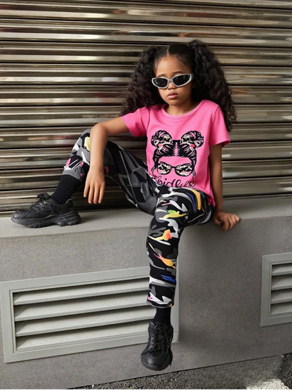 Toddler Girls' 2-Piece Top & Camo Pants Set