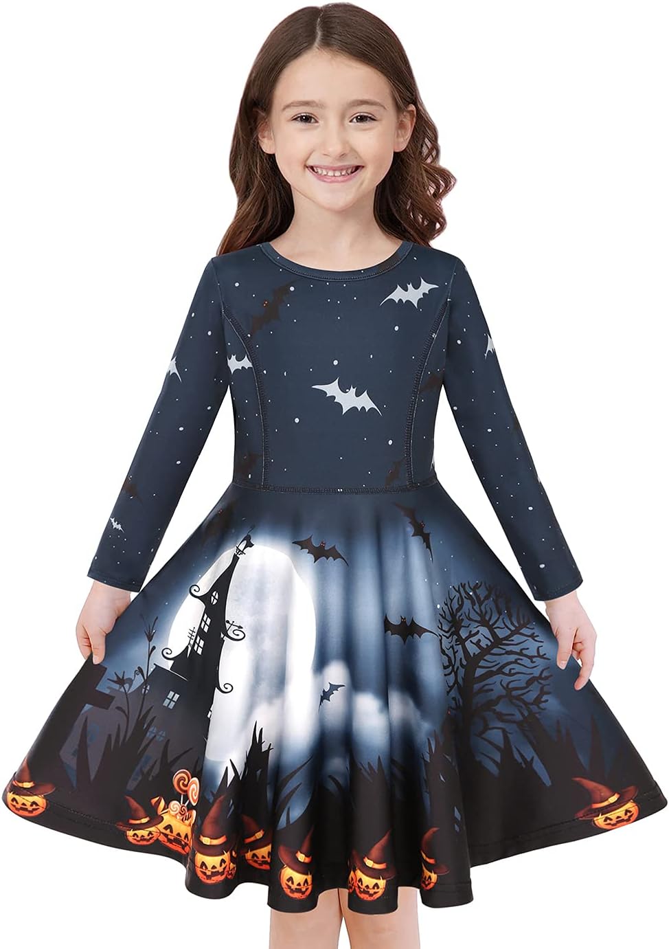 Quedoris Girls' Unicorn Print Twirly Dress
