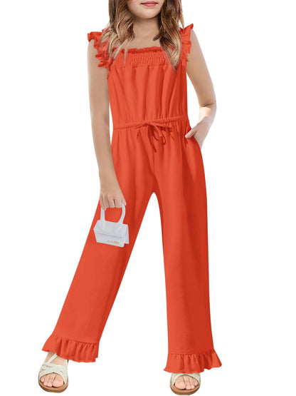 Yousify Girls Ruffle Sleeve Jumpsuit