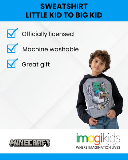 Minecraft Fleece Pullover Hoodie Little Kid to Big Kid Sizes (4-18-20)