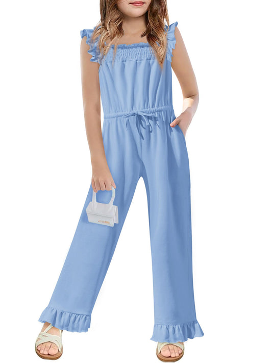 Yousify Girls Ruffle Sleeve Jumpsuit