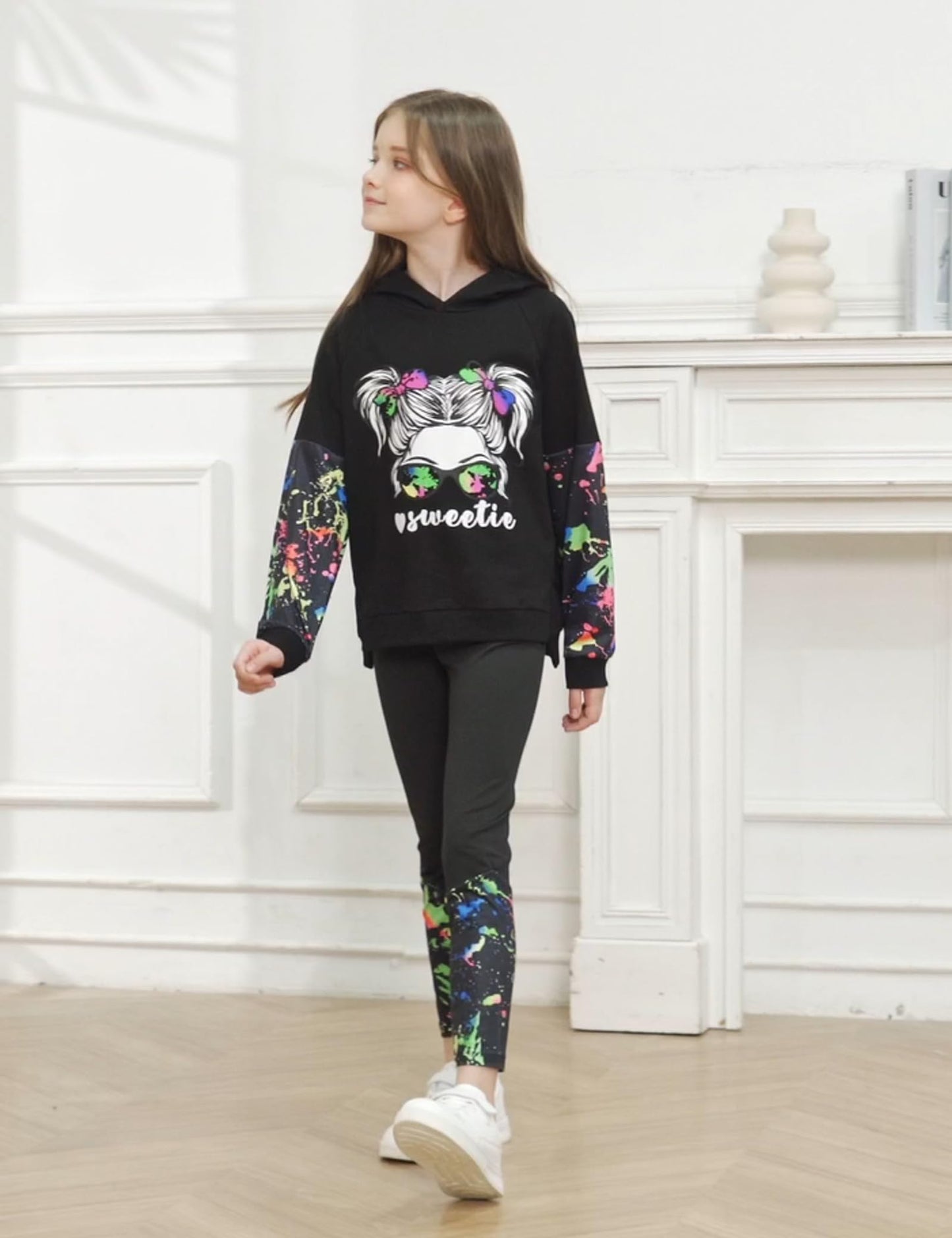 Girls' 2-Piece Tie Dye Hoodie & Leggings Set