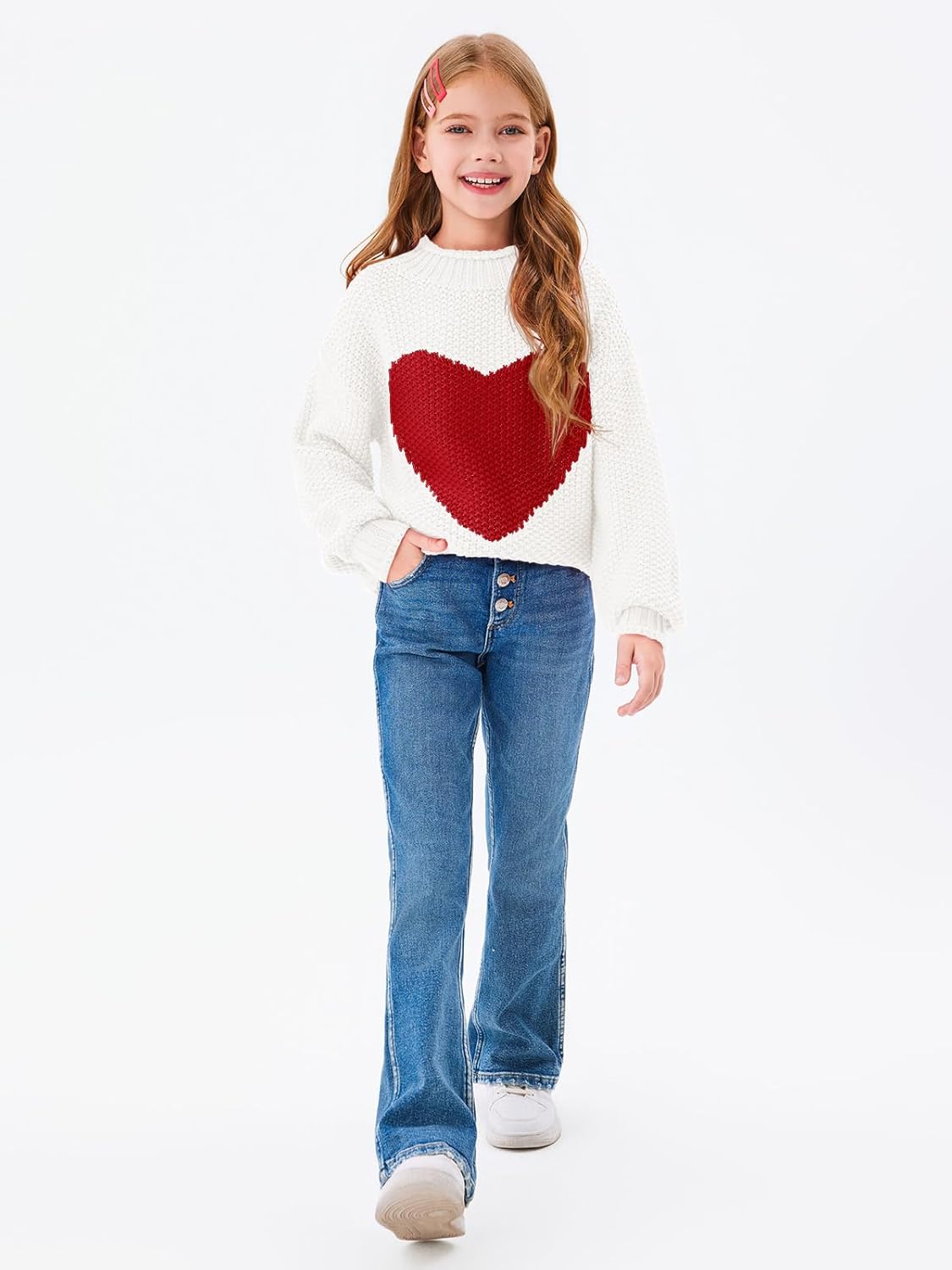 Imily Bela Girls' Turtleneck Batwing Sweater