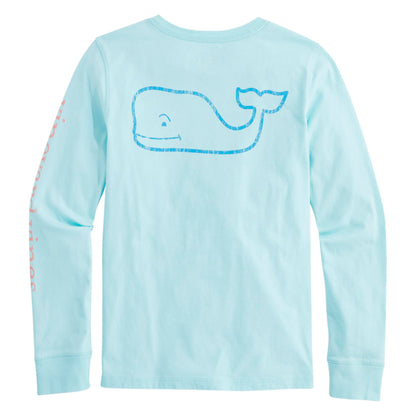vineyard vines Girls' Vintage Whale Long-Sleeve Pocket Tee