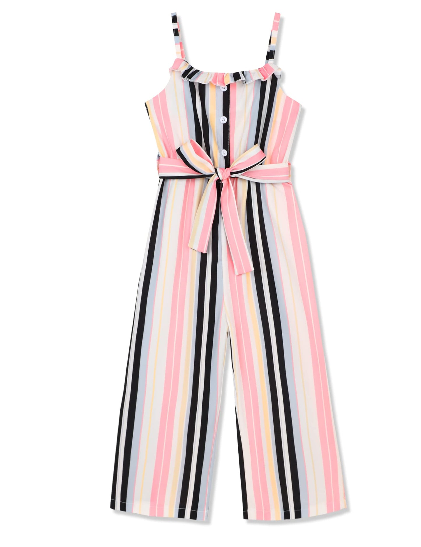 Crazyme Girls Striped Sleeveless Jumpsuit