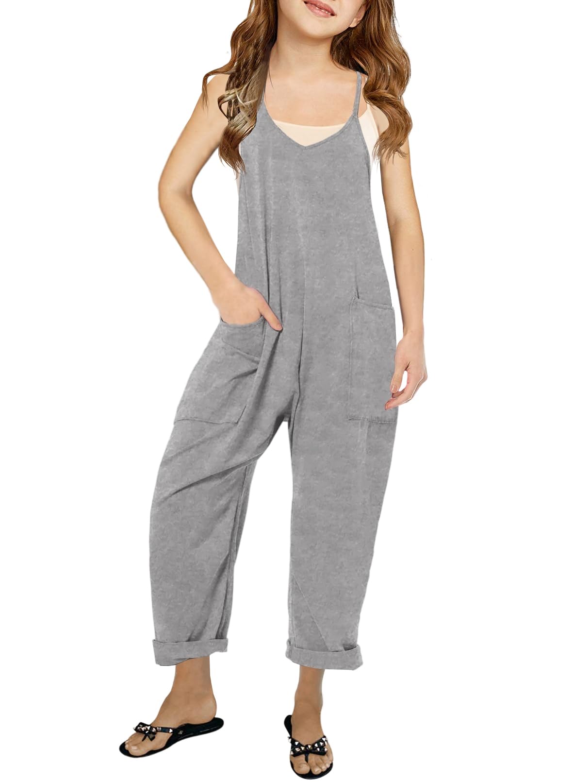 Cnkwei Girls Sleeveless Jumpsuit