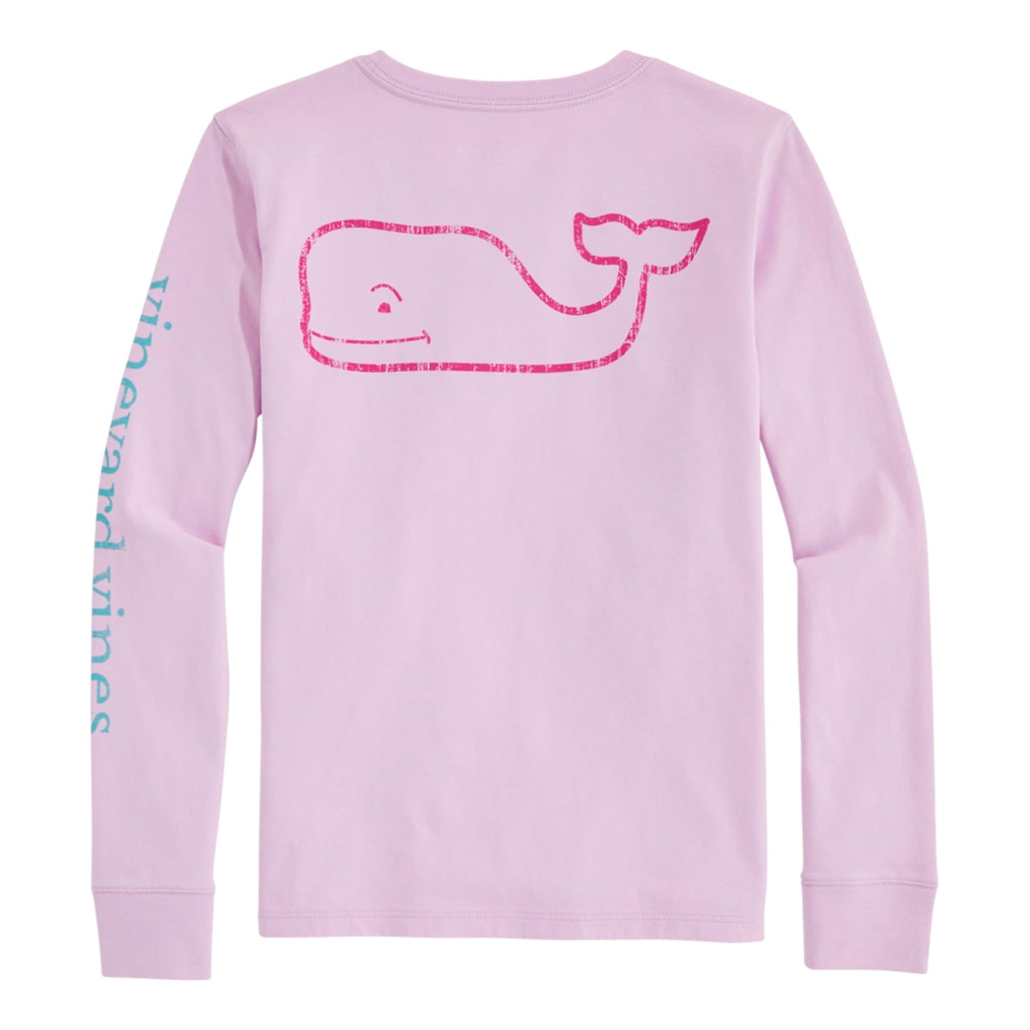 vineyard vines Girls' Vintage Whale Long-Sleeve Pocket Tee