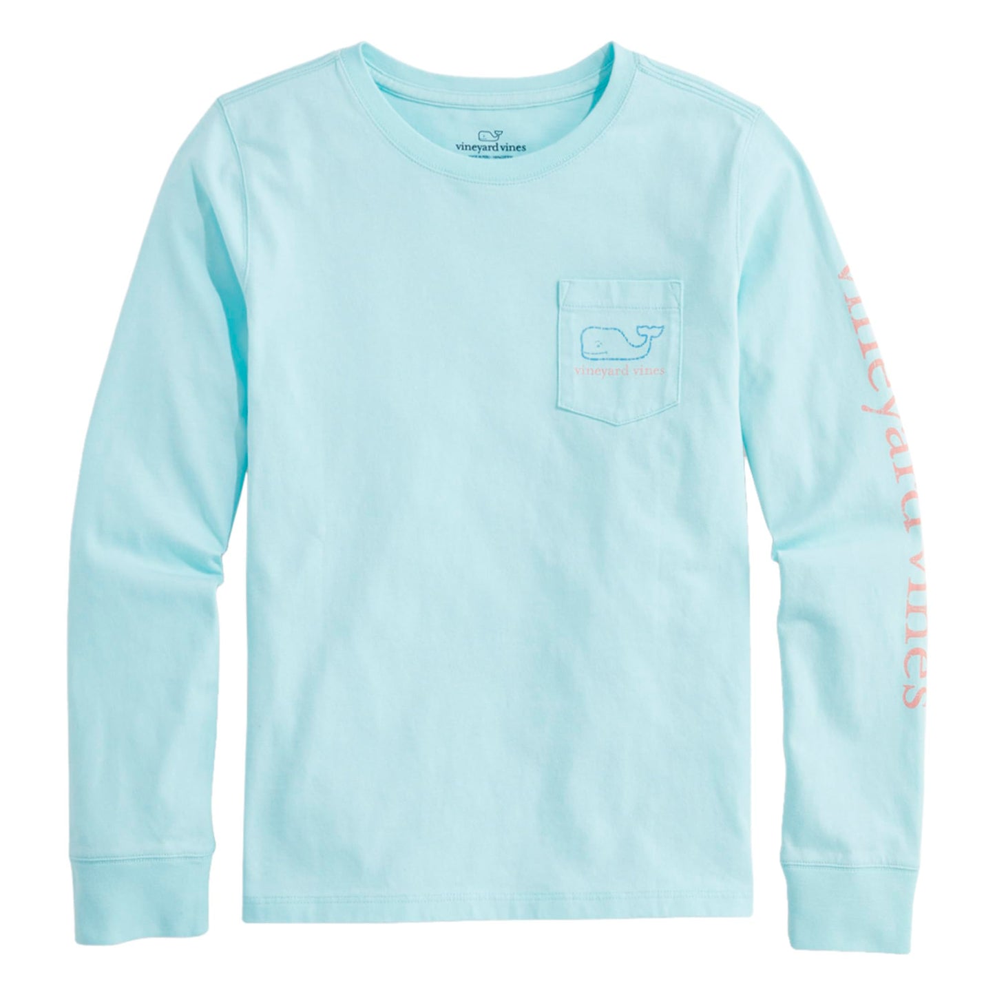 vineyard vines Girls' Vintage Whale Long-Sleeve Pocket Tee