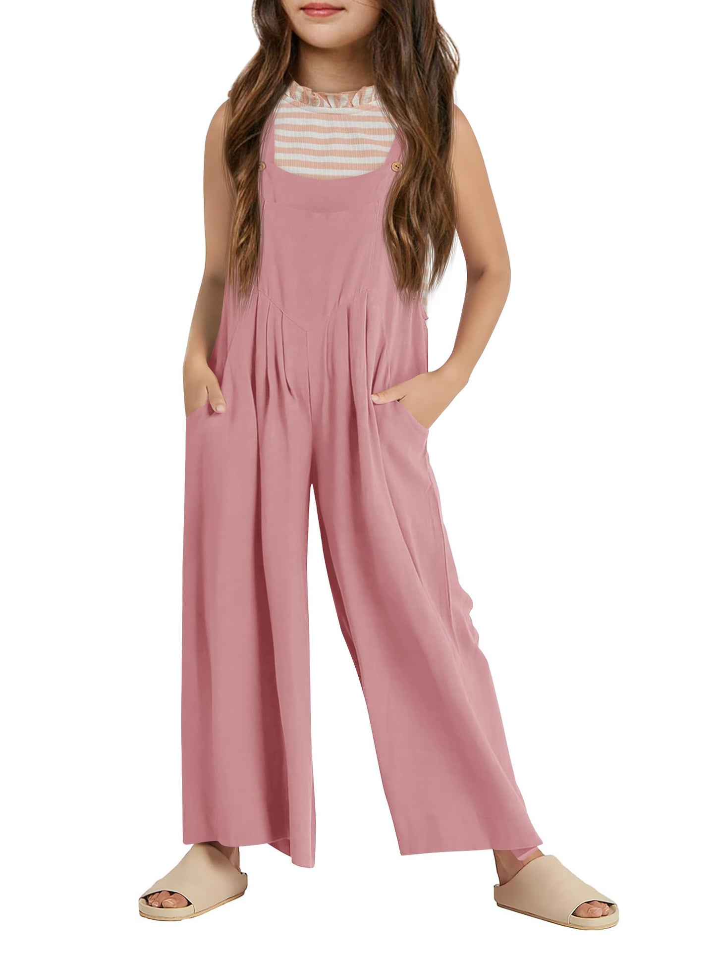 Haloumoning Girls Sleeveless Jumpsuit