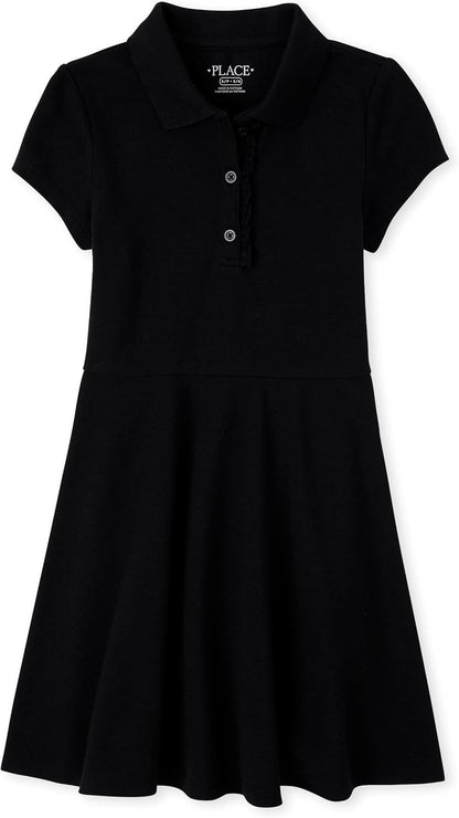 The Children's Place Girls' Short Sleeve Ruffle Polo Dress