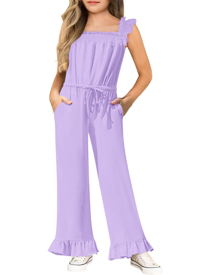 Yousify Girls Ruffle Sleeve Jumpsuit