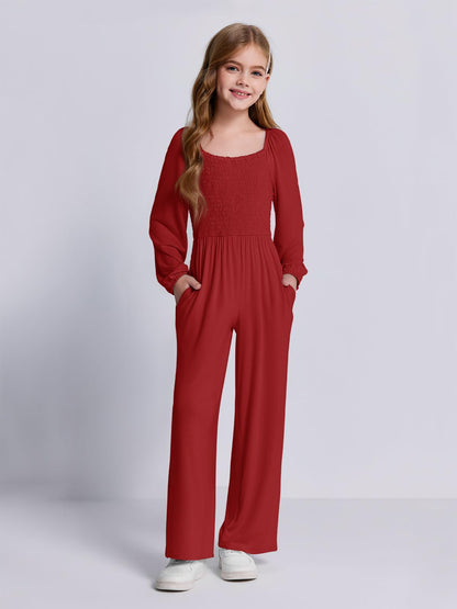 Haloumoning Girls Long Sleeve Jumpsuit