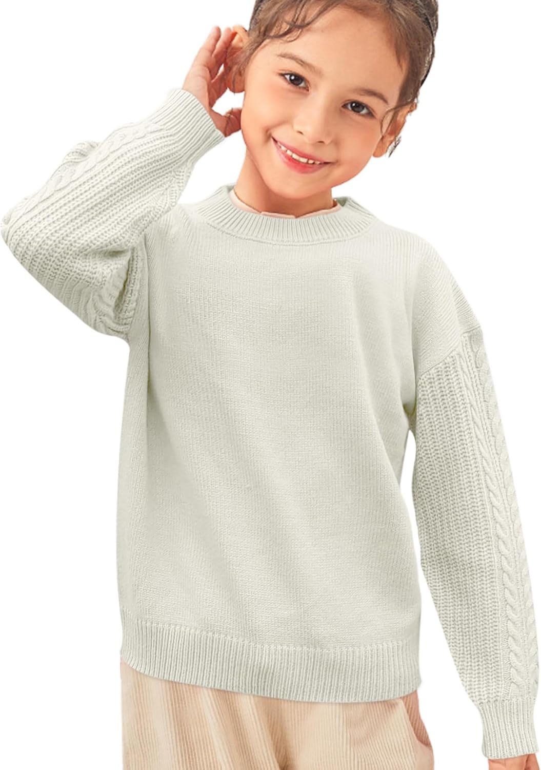 Girls' Crewneck Chunky Knit Sweater