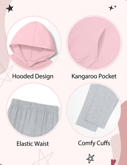 NECIOUS Girls' 2-Piece Hoodie & Leggings Set