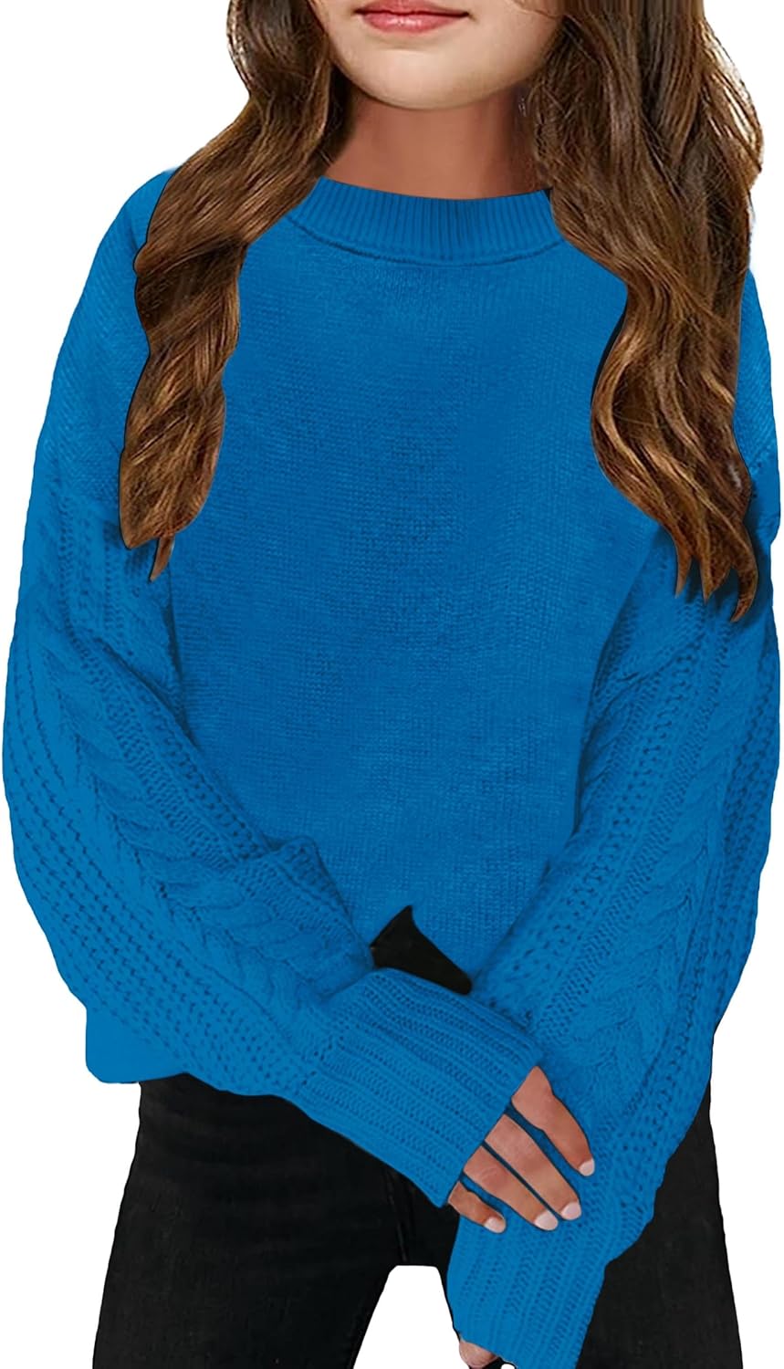Girls' Crewneck Chunky Knit Sweater