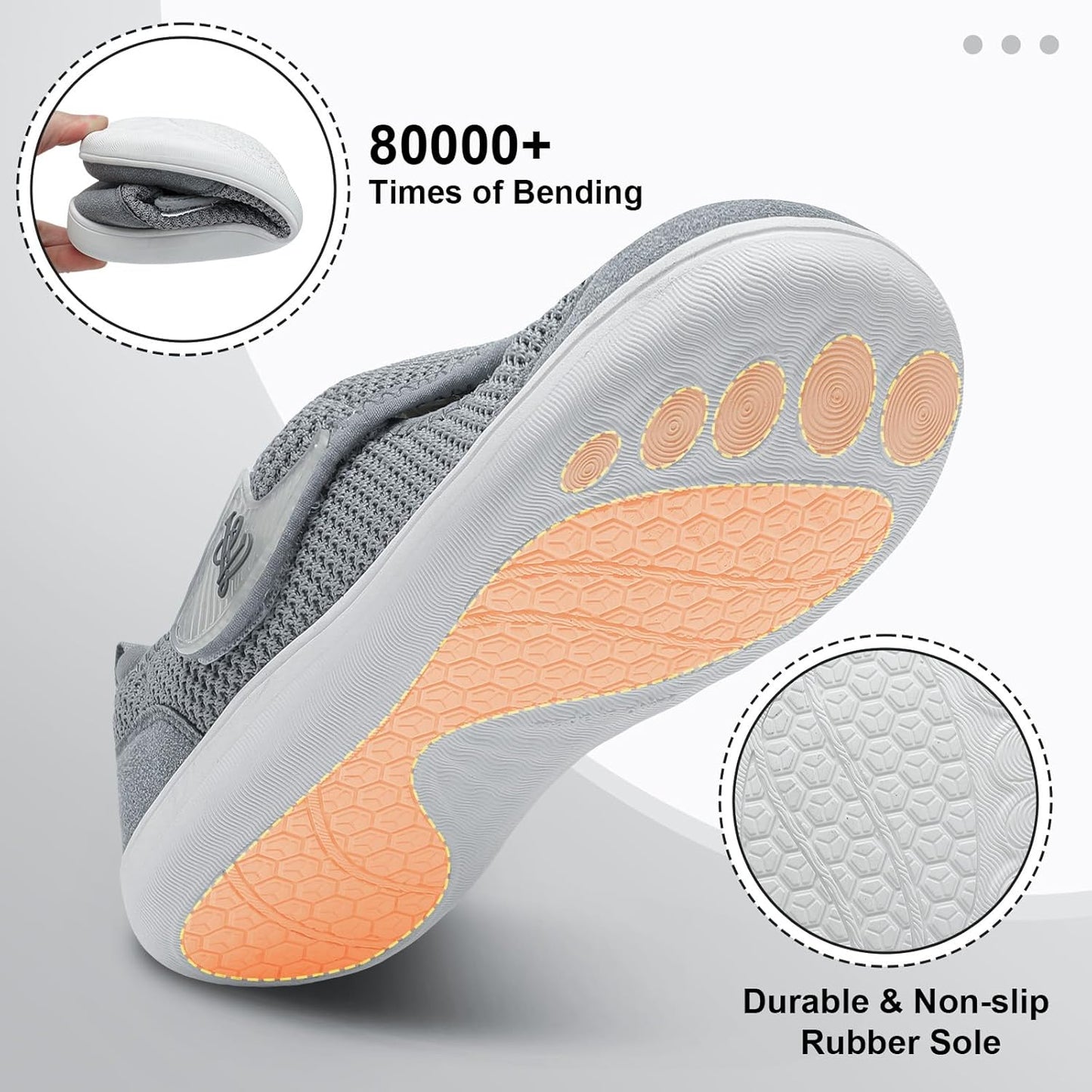 LeIsfIt Women's Wide Diabetic Adjustable Walking Shoes