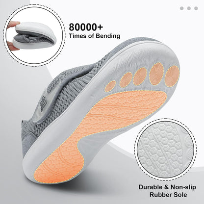 LeIsfIt Women's Wide Diabetic Adjustable Walking Shoes