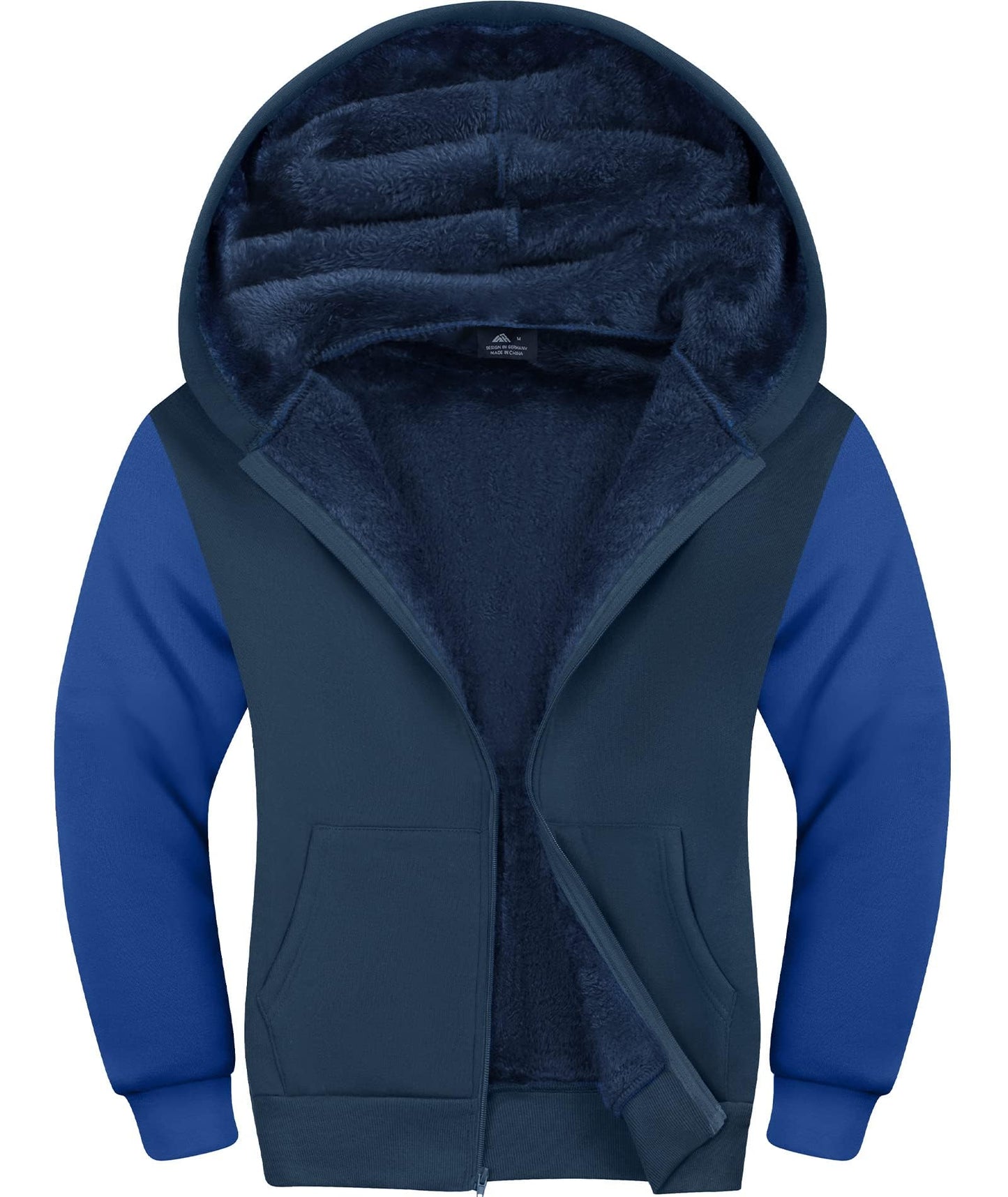 ZITY Boys' Sherpa Lined Zip-Up Hoodie