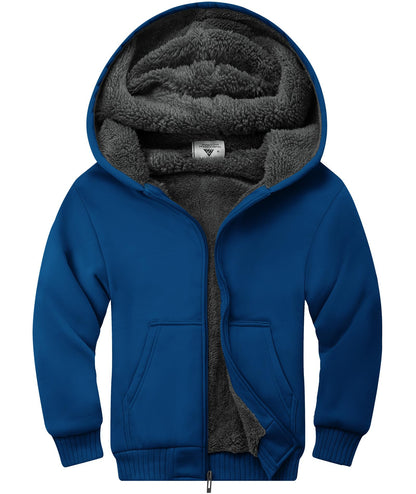 ZITY Boys' Sherpa Lined Zip-Up Hoodie