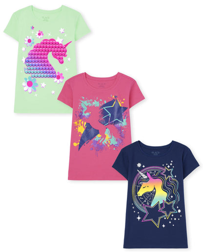 The Children's Place Girls Short Sleeve Graphic T- Shirt