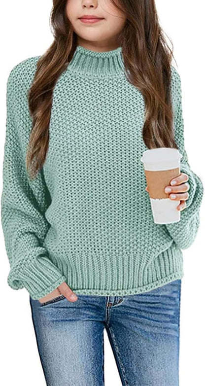 Imily Bela Girls' Turtleneck Batwing Sweater