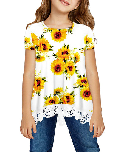 storeofbaby Girls' Casual Short Sleeve Tunic Top