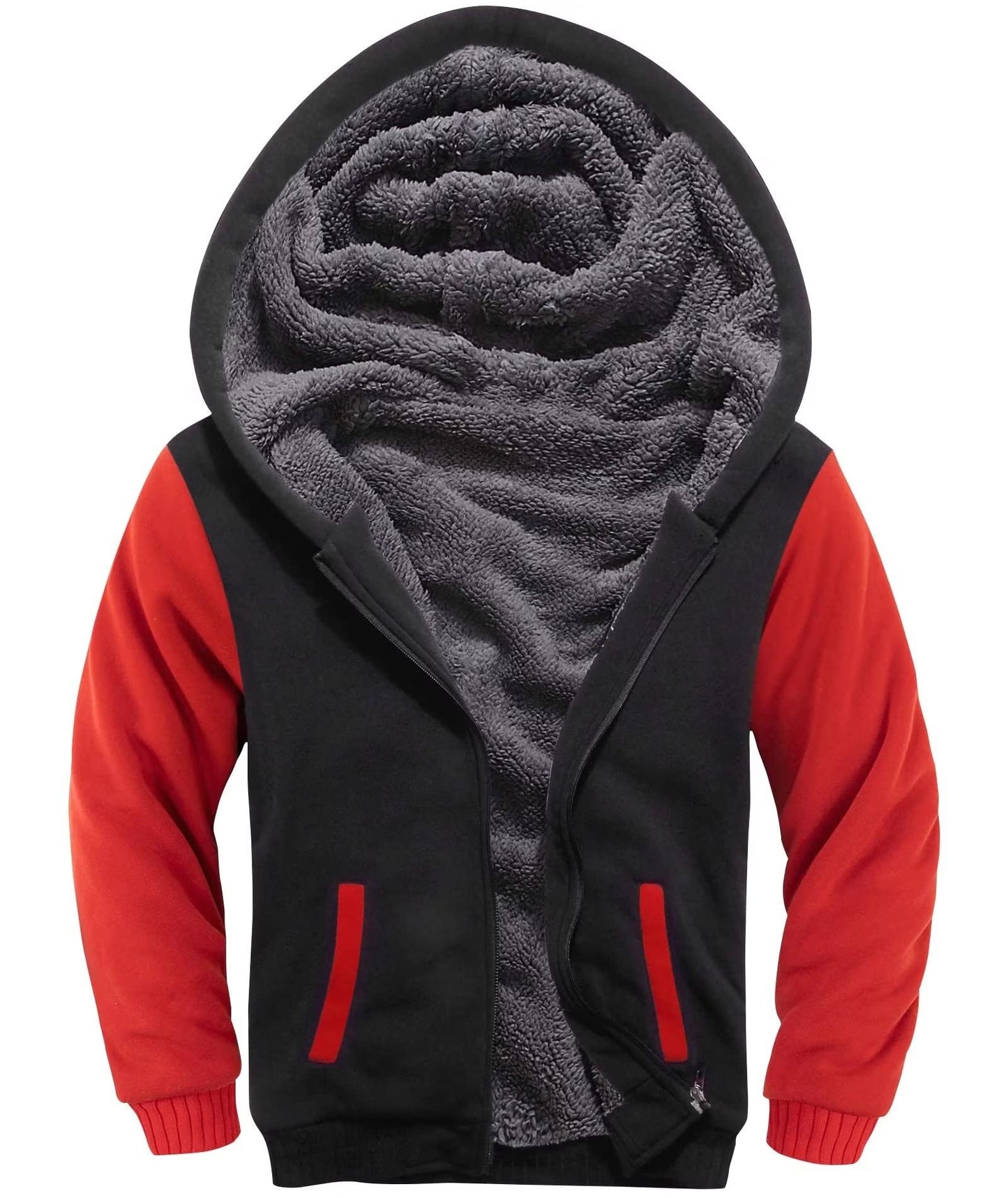 ZITY Boys' Sherpa Lined Zip-Up Hoodie
