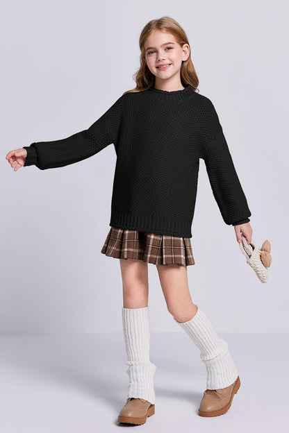 Imily Bela Girls' Turtleneck Batwing Sweater