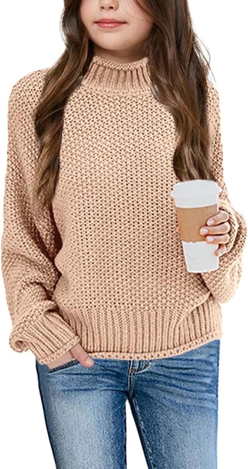 Imily Bela Girls' Turtleneck Batwing Sweater