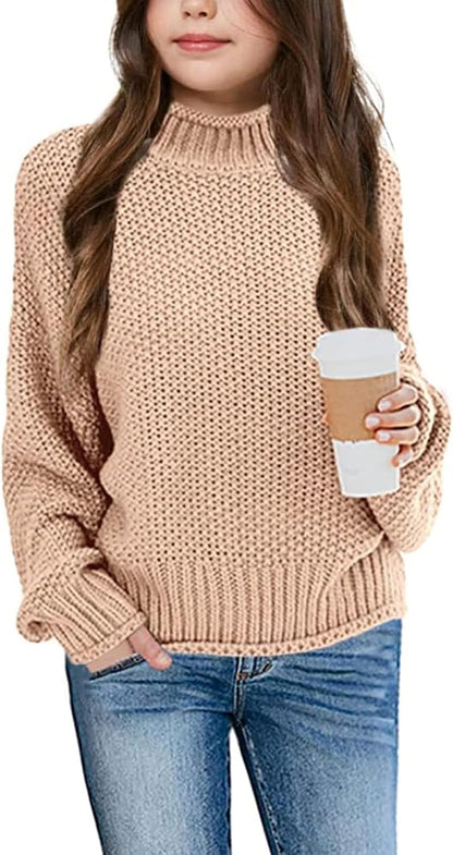Imily Bela Girls' Turtleneck Batwing Sweater