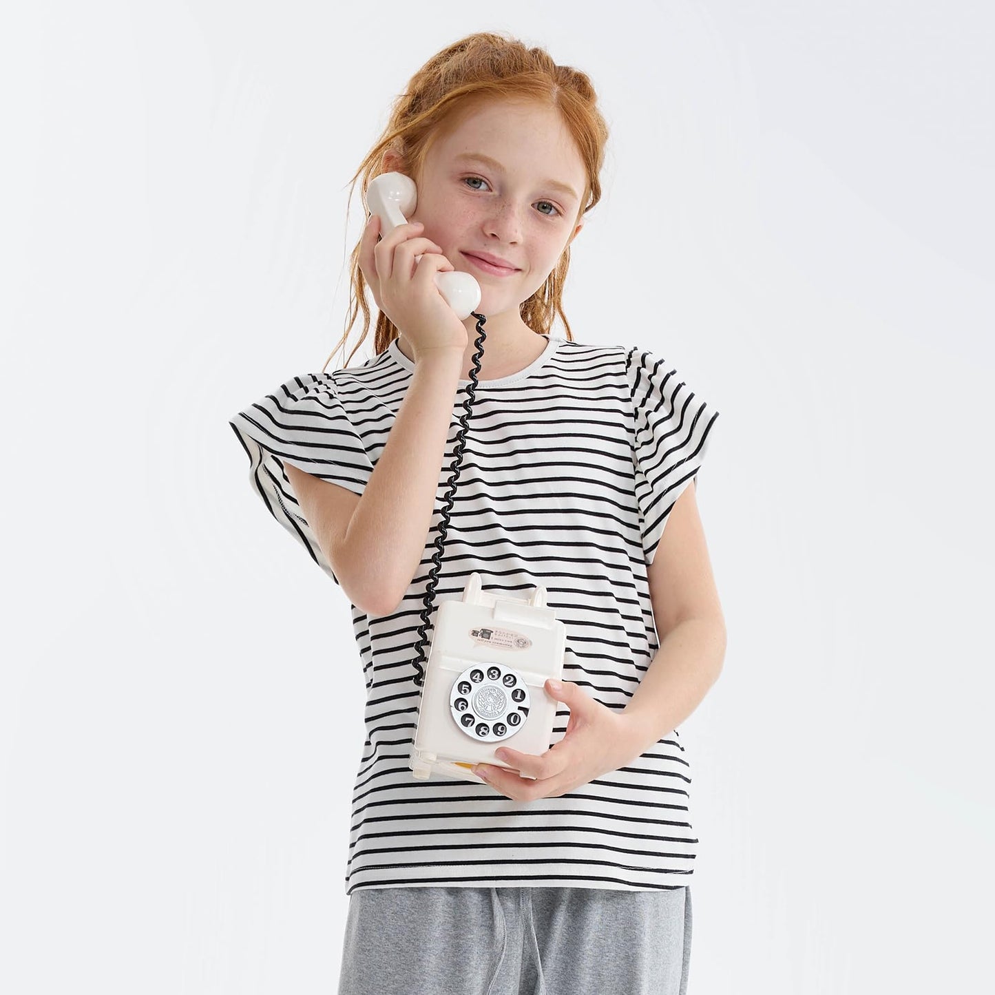 Girls' Striped Ruffle Sleeve T-Shirt
