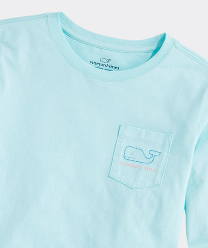 vineyard vines Girls' Vintage Whale Long-Sleeve Pocket Tee