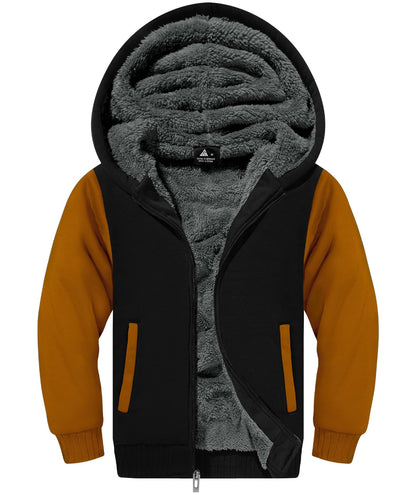 V VALANCH Boys' Sherpa Lined Zip Hoodie