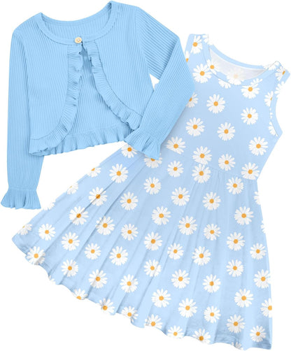 Toddler Girls' 2-Piece Dress & Ruffle Cardigan Set