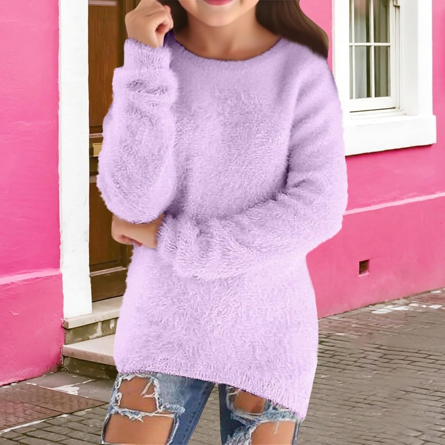 Girls' Lightweight Cozy Pullover Sweater