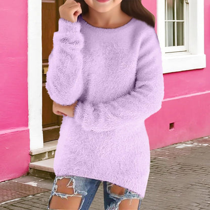 Girls' Lightweight Cozy Pullover Sweater