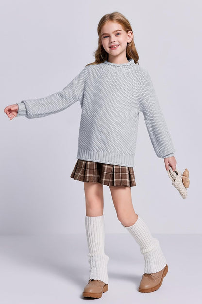 Imily Bela Girls' Turtleneck Batwing Sweater