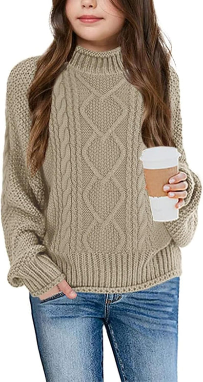Imily Bela Girls' Turtleneck Batwing Sweater