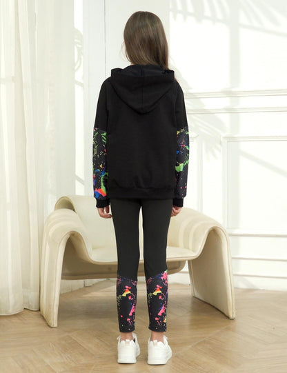 Girls' 2-Piece Tie Dye Hoodie & Leggings Set
