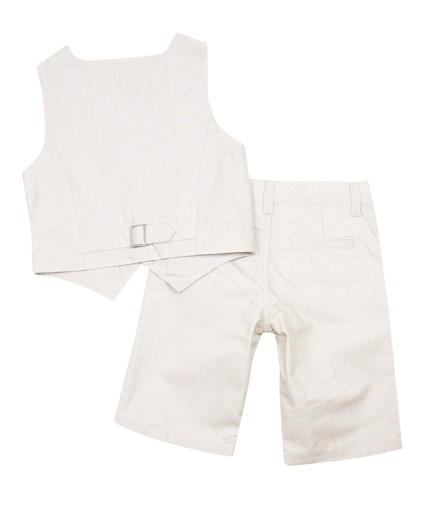 Deux par Deux Boys' Vest and Shorts Set Beige Aristo Kids, Sizes 2-10