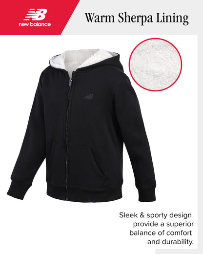 New Balance Boys' Sherpa-Lined Zip Hoodie