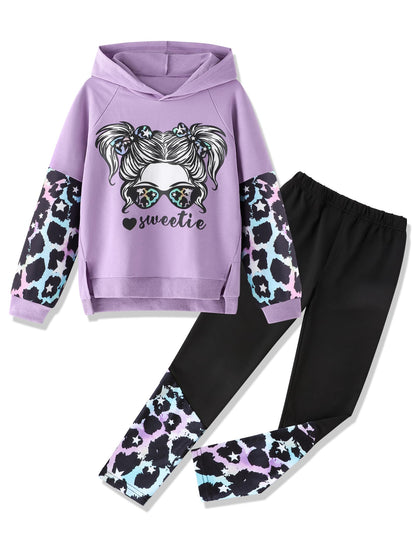 Girls' 2-Piece Tie Dye Hoodie & Leggings Set