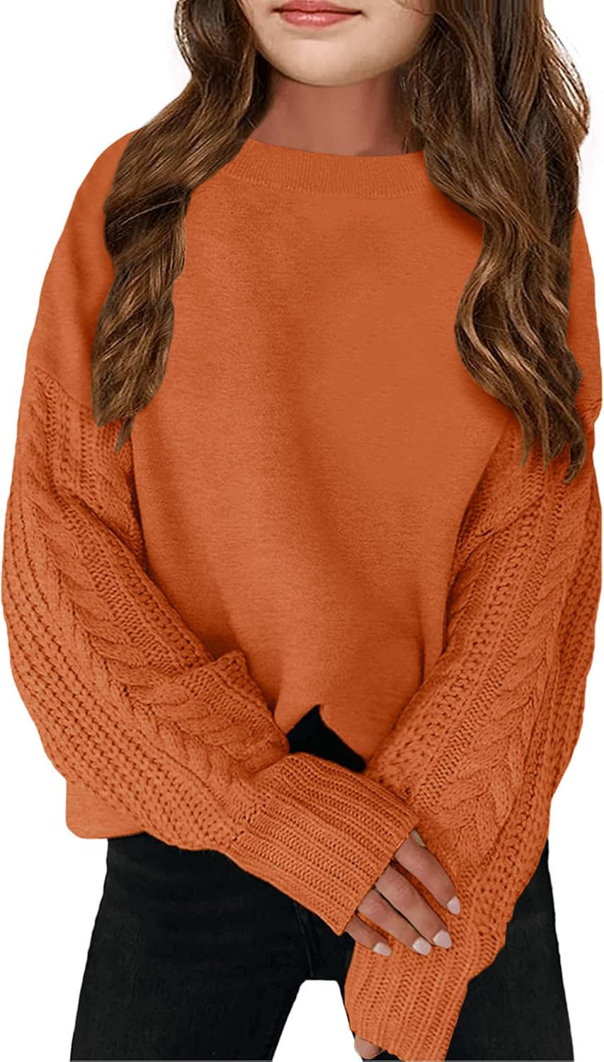 Girls' Crewneck Chunky Knit Sweater