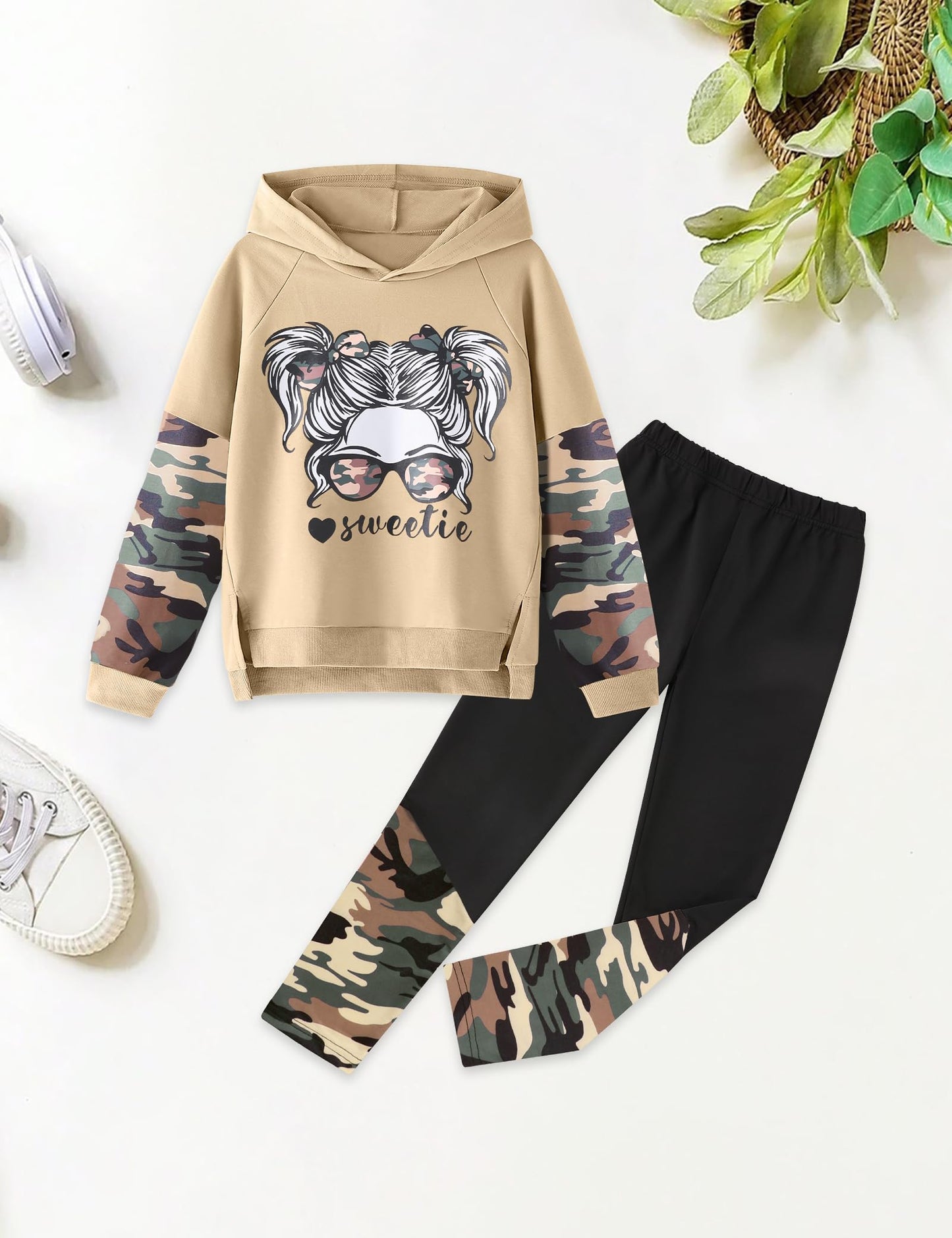Girls' 2-Piece Tie Dye Hoodie & Leggings Set