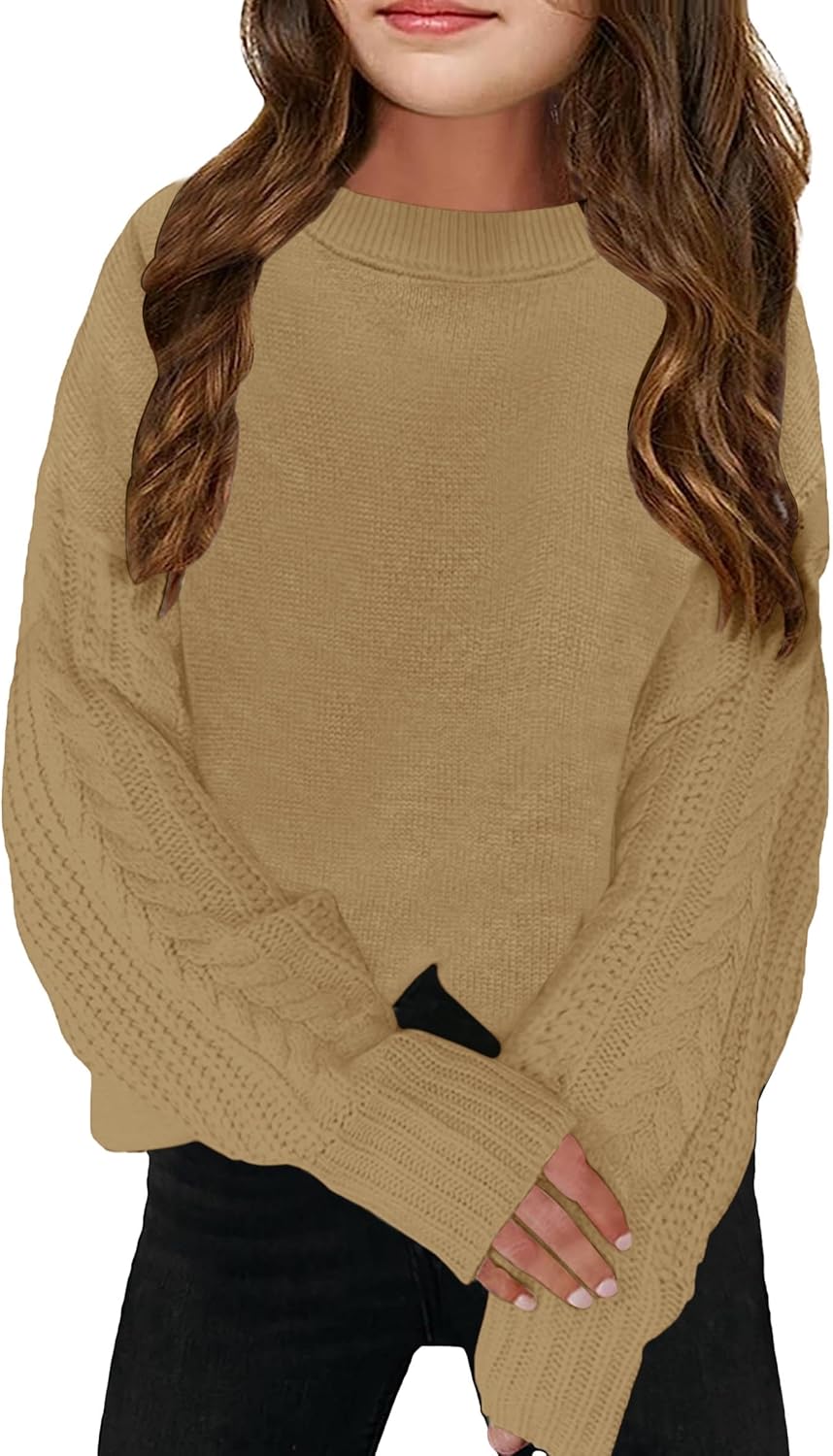 Girls' Crewneck Chunky Knit Sweater