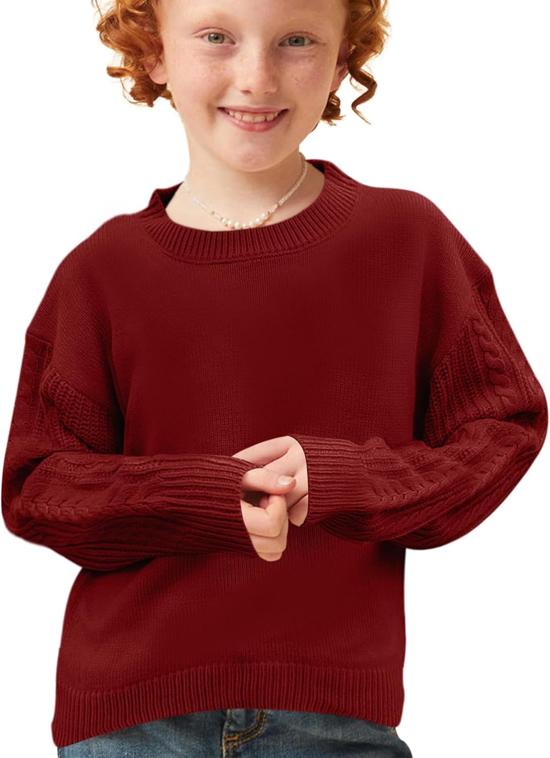 Girls' Crewneck Chunky Knit Sweater